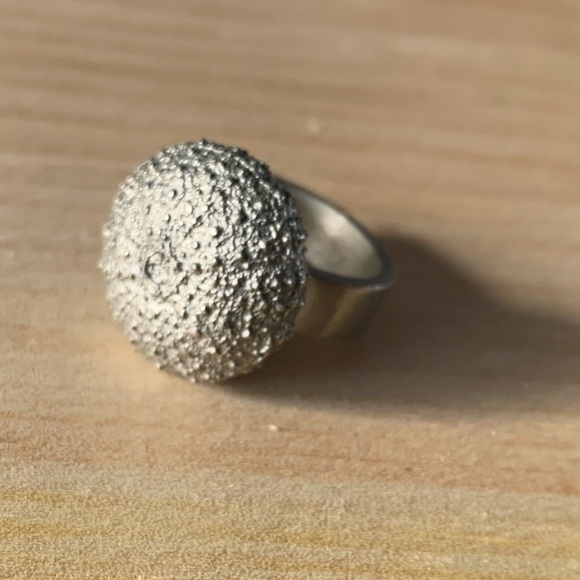 Amos Pewter Handmade Sea Urchin Pewter Ring Rare Includes Box Unique Handmade - Picture 3 of 4